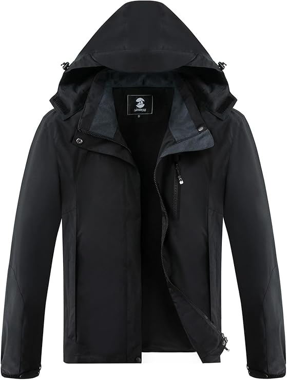 SaphiRose Women’s Waterproof Rain Jacket (Removable Hood)