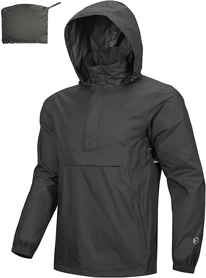 Outdoor Ventures Men’s Rain Jacket Waterproof Lightweight 